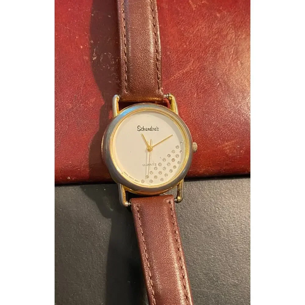 VTG Women's Schandra's Watch, Gold Tone with Crystal Accents